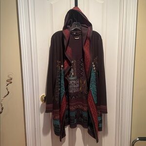 Paparazzi brown embroidered hoodie jacket